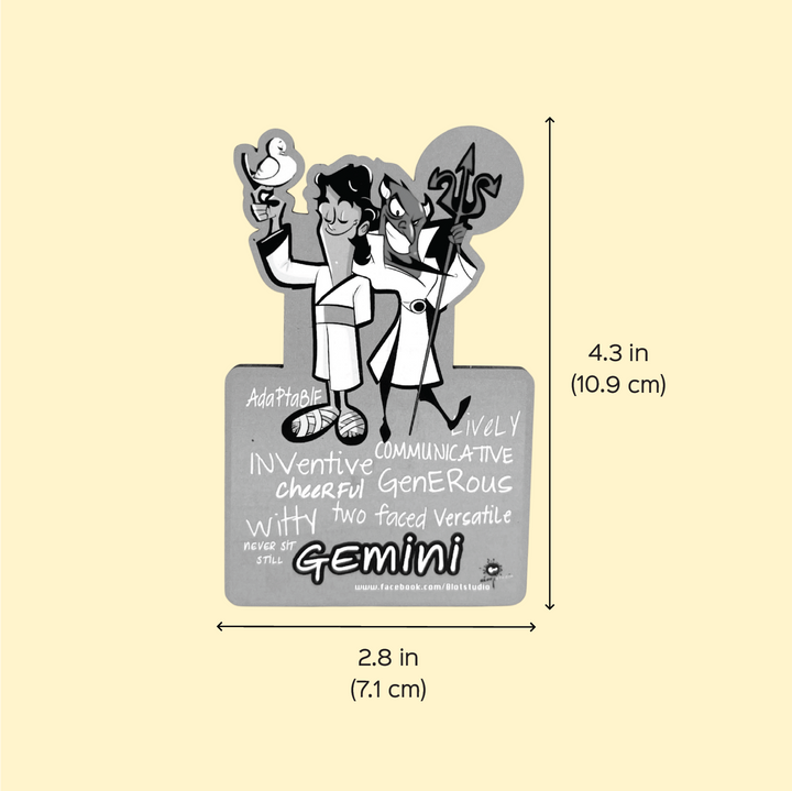 Printed Gemini Zodiac Sign MDF Wood Fridge Magnet