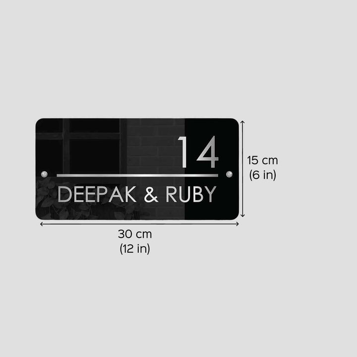 Personalized Sleek Black Acrylic Name Plate