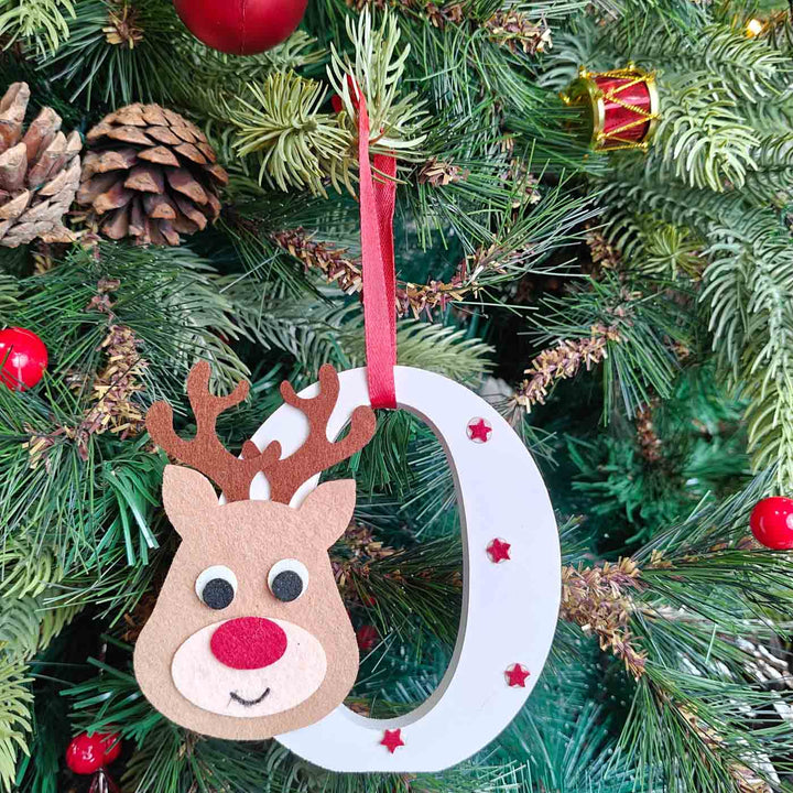 Handmade Reindeer Monogram Charm Ornament