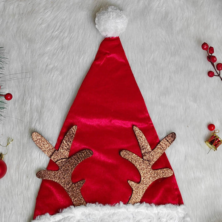 Personalized Handmade Reindeer Velvet Santa Caps