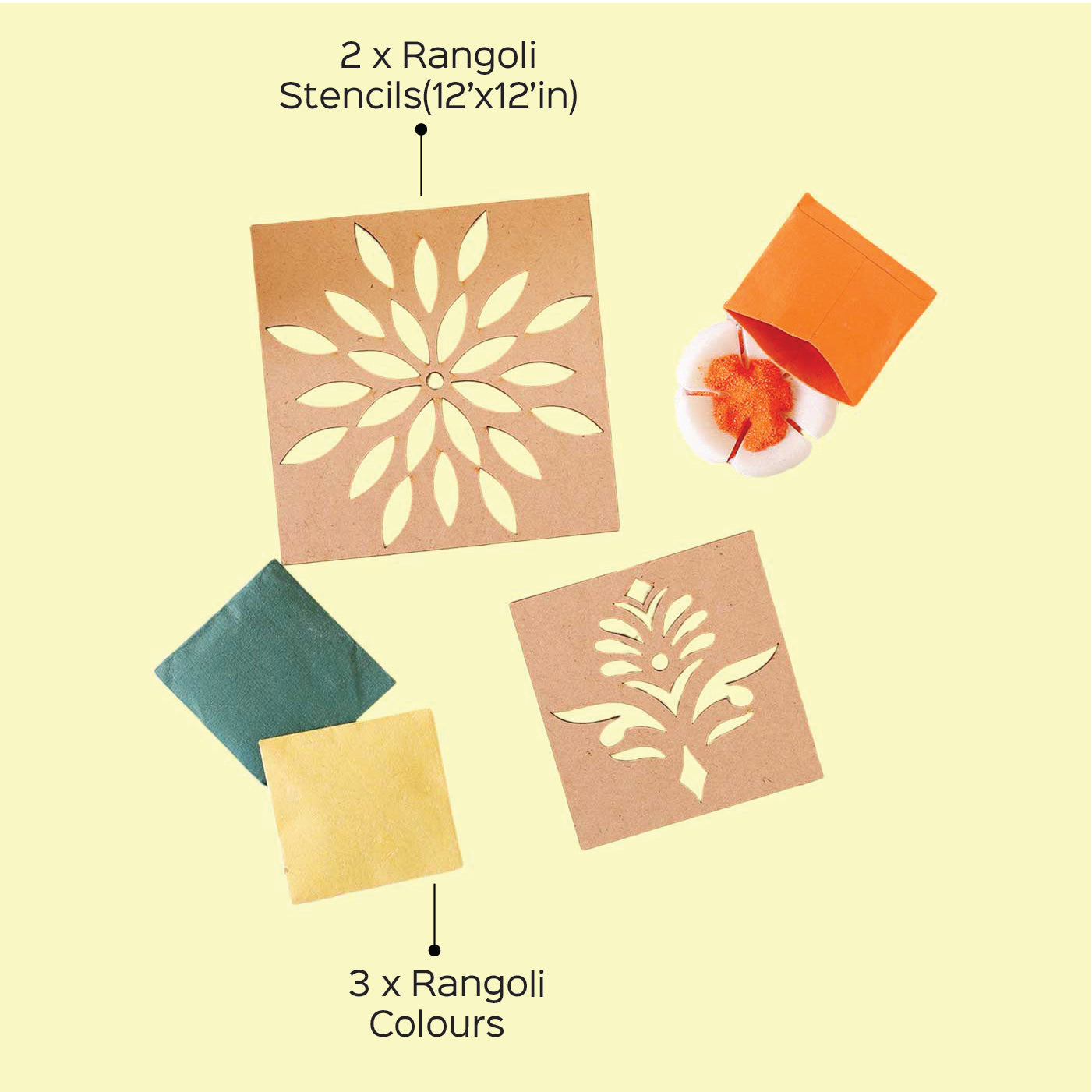 Buy Reusable Rangoli Floral DIY Kit | Set of 5 Online On Zwende