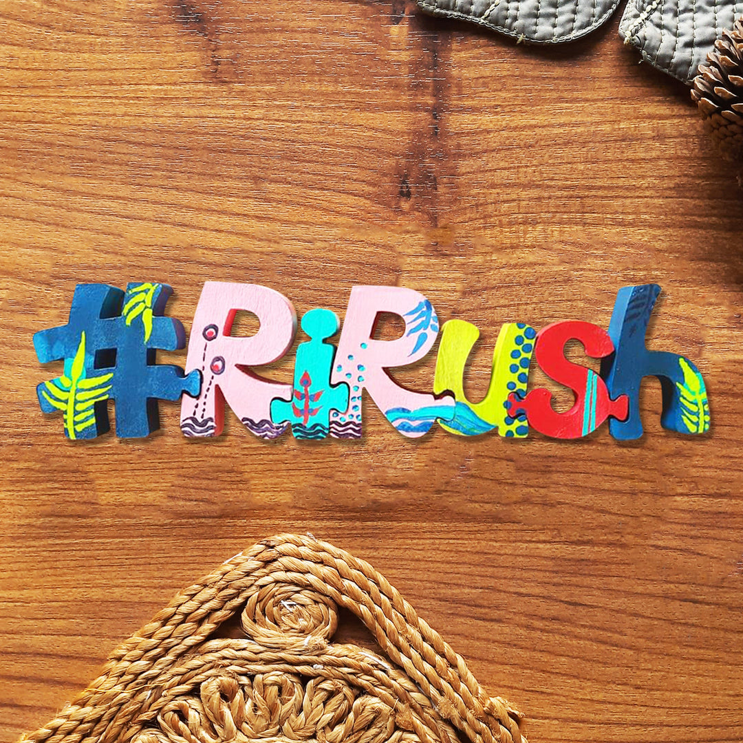 Hand Painted Wooden Jigsaw Name Blocks for Wedding Celebrations