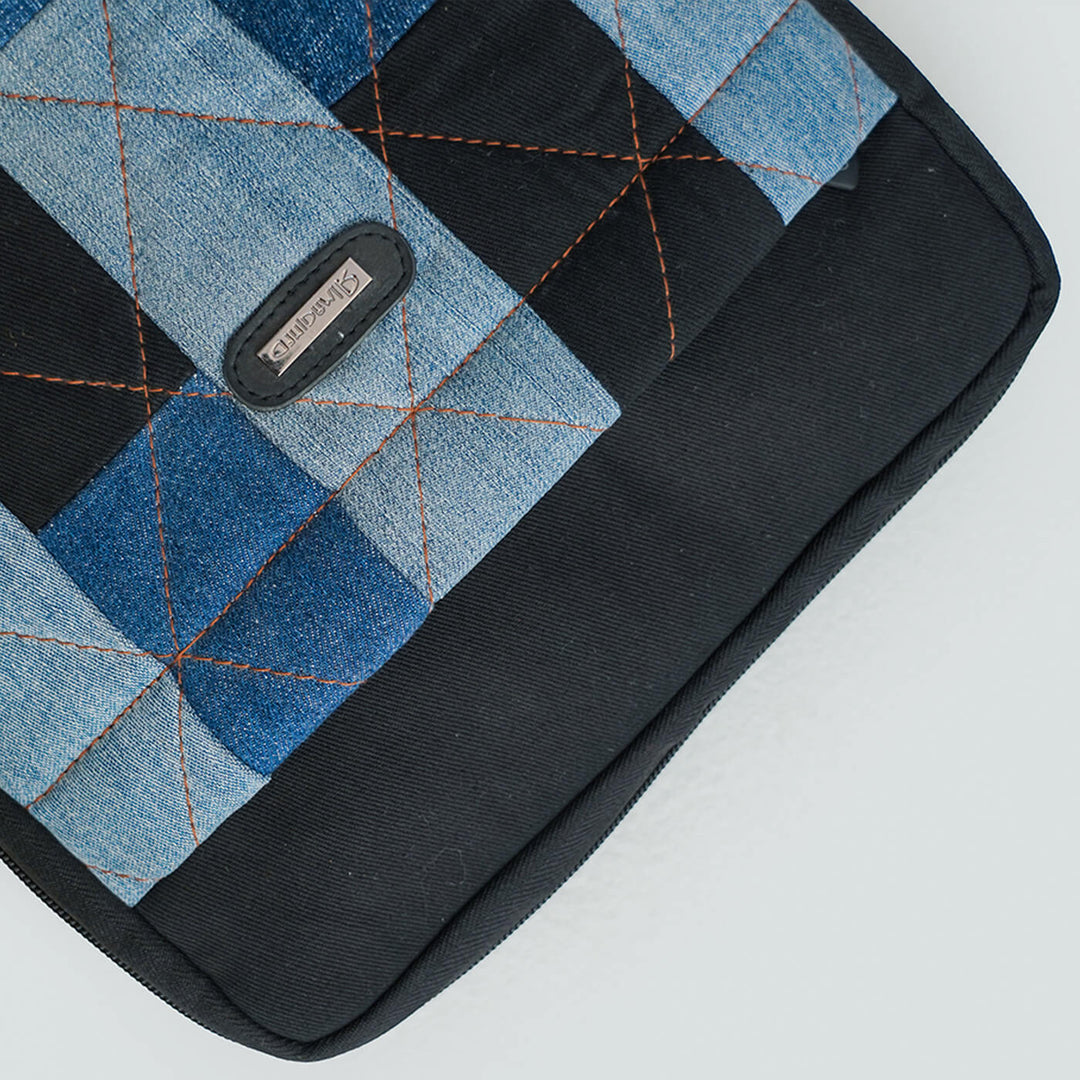 Handcrafted Upcycled Denim IPad Sleeve | 11 inch - Zwende
