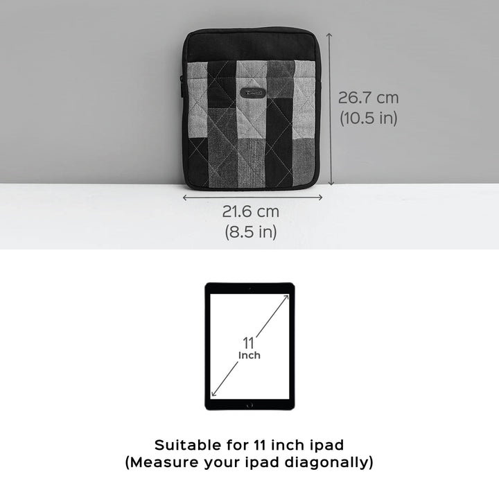 Handcrafted Upcycled Denim IPad Sleeve | 11 inch - Zwende