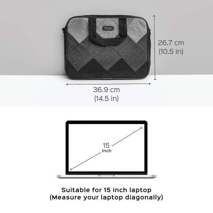 Handcrafted Upcycled Denim Laptop Bag | 15 inch - Zwende