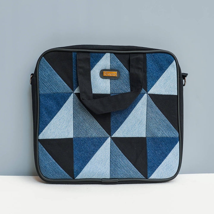 Handcrafted Upcycled Denim Laptop Bag | 15 inch - Zwende