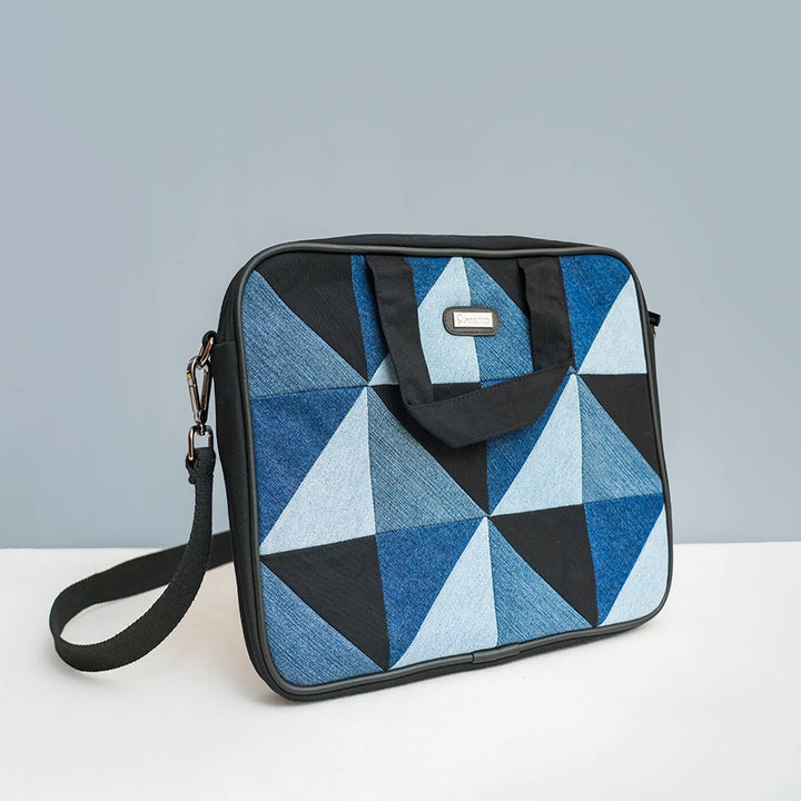 Handcrafted Upcycled Denim Laptop Bag | 15 inch - Zwende