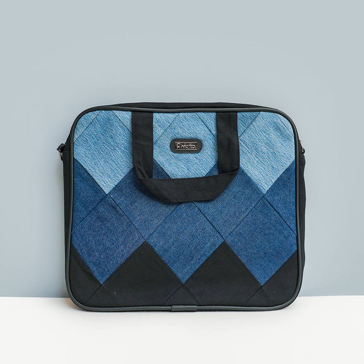 Handcrafted Upcycled Denim Laptop Bag | 15 inch - Zwende