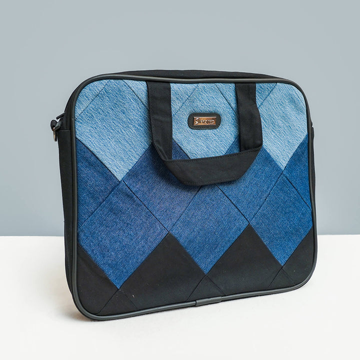 Handcrafted Upcycled Denim Laptop Bag | 15 inch - Zwende