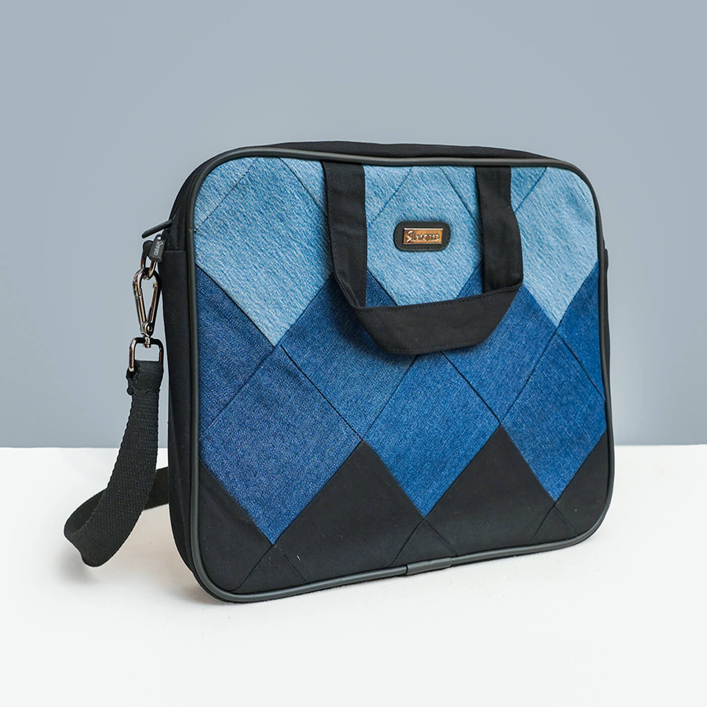 Denim laptop backpack shop
