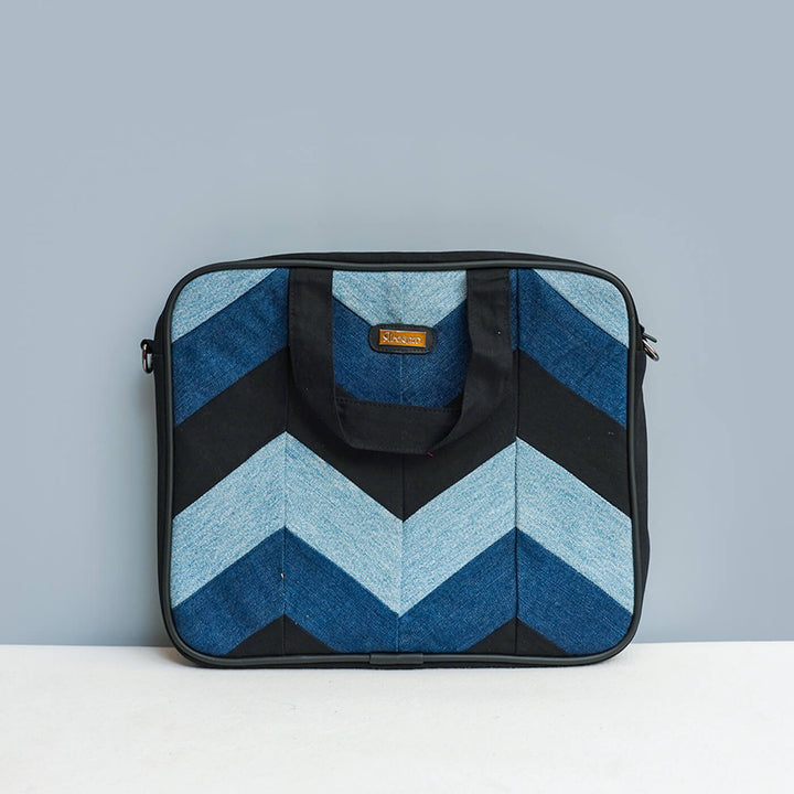 Handcrafted Upcycled Denim Laptop Bag | 15 inch - Zwende
