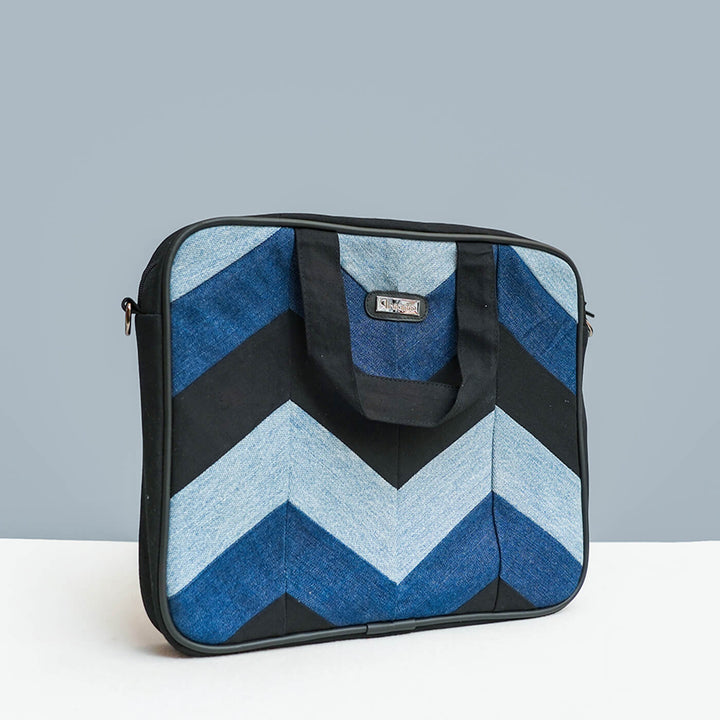 Handcrafted Upcycled Denim Laptop Bag | 15 inch - Zwende