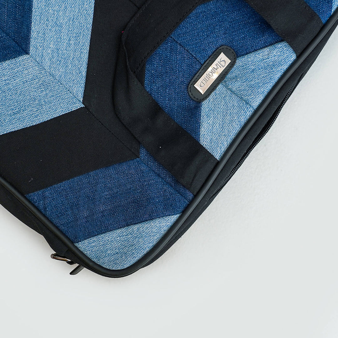 Handcrafted Upcycled Denim Laptop Bag | 15 inch