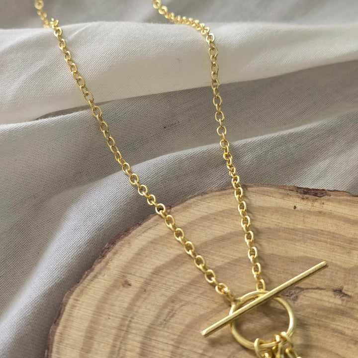 Handmade Rose Charm Brass Necklace