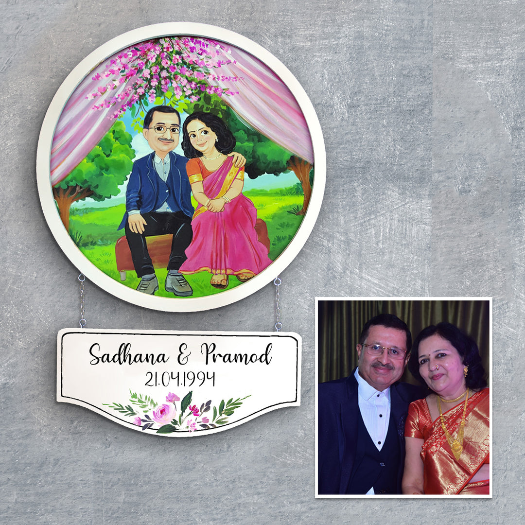 Photo Caricature Hanging Nameplate - Zwende