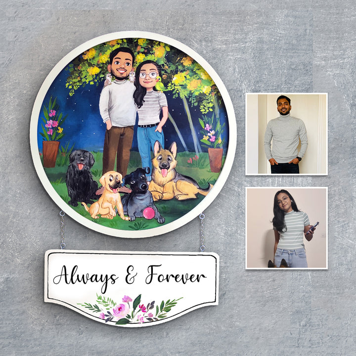 Photo Caricature Hanging Nameplate - Zwende