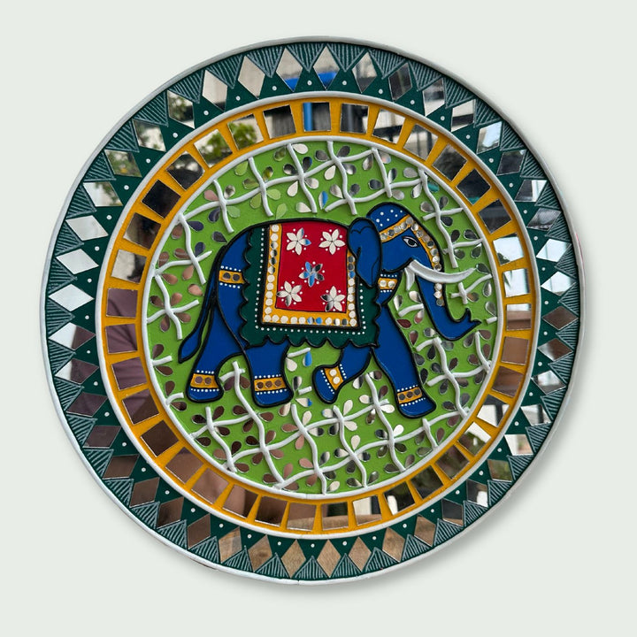 Royal Elephant Lippan Art Wall Plate