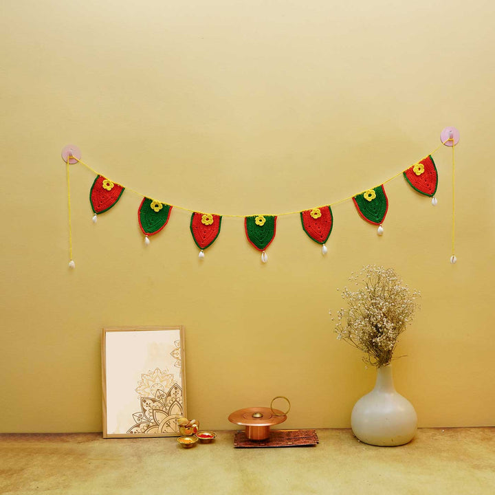 Hand-stitched Bright Crochet Toran