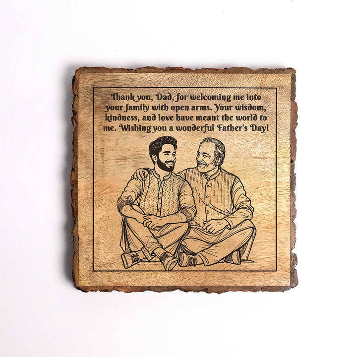 Personalized Hand Carved Engraved Dad And Son Theme Wooden Decorative Plaque