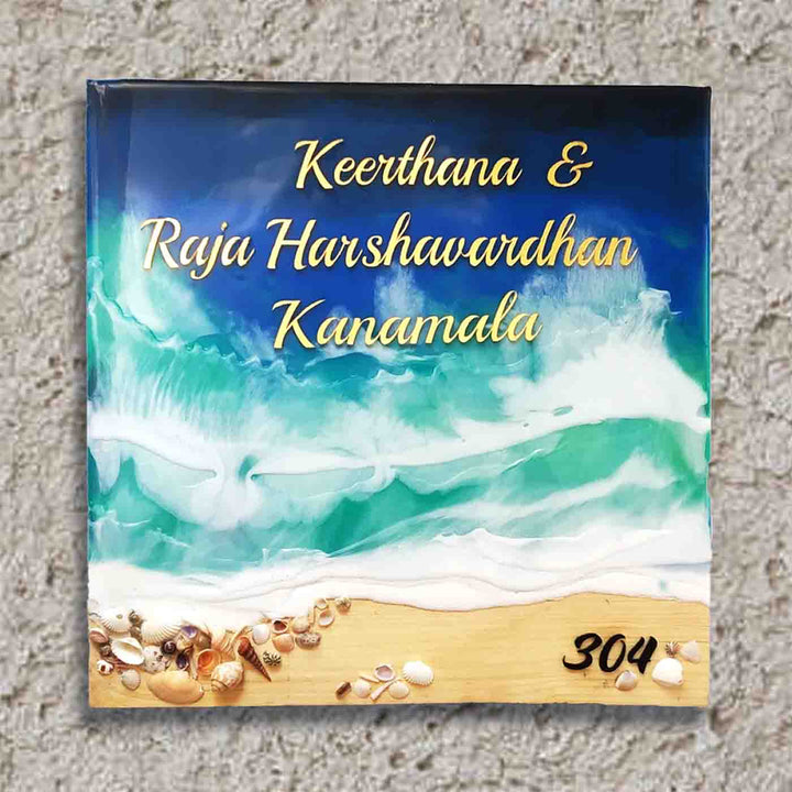 Personalized Handmade Beach Wood Resin Name Plate