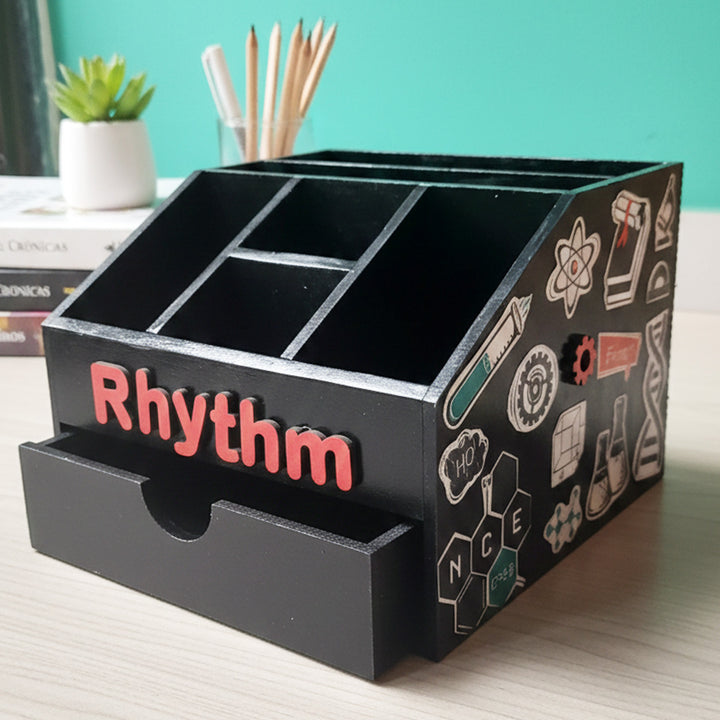 Black Science Lover Personalized Handmade Stationary Box