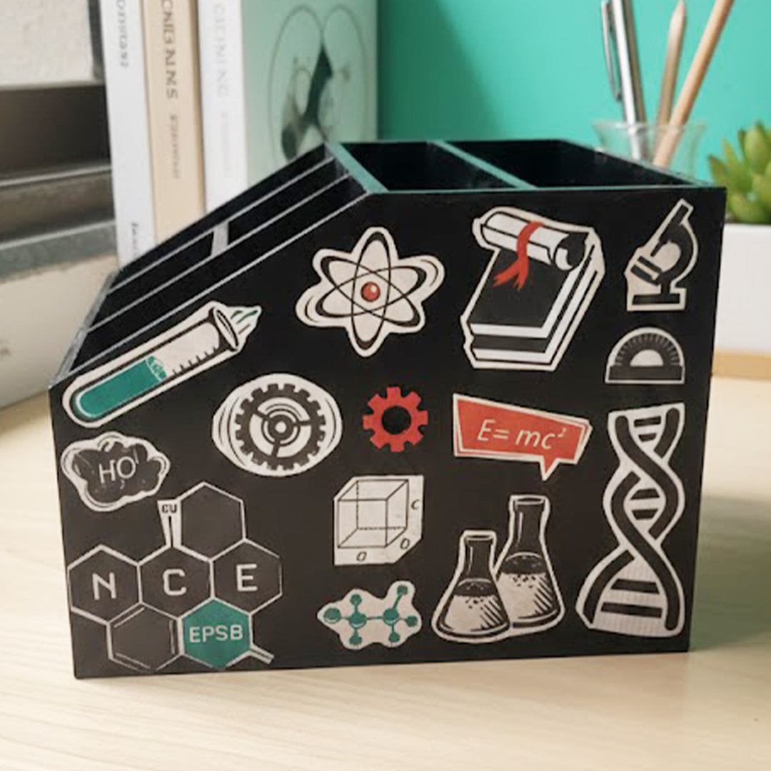 Black Science Lover Personalized Handmade Stationary Box