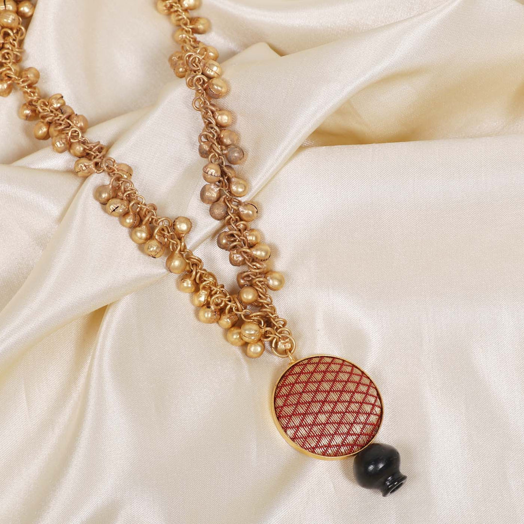 Traditional Bharatanatyam Kalash Design Choker Necklace | 22K Gold Plated