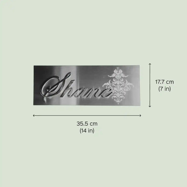 Personalized Laser Cut Minimal Design Metal Name Plate