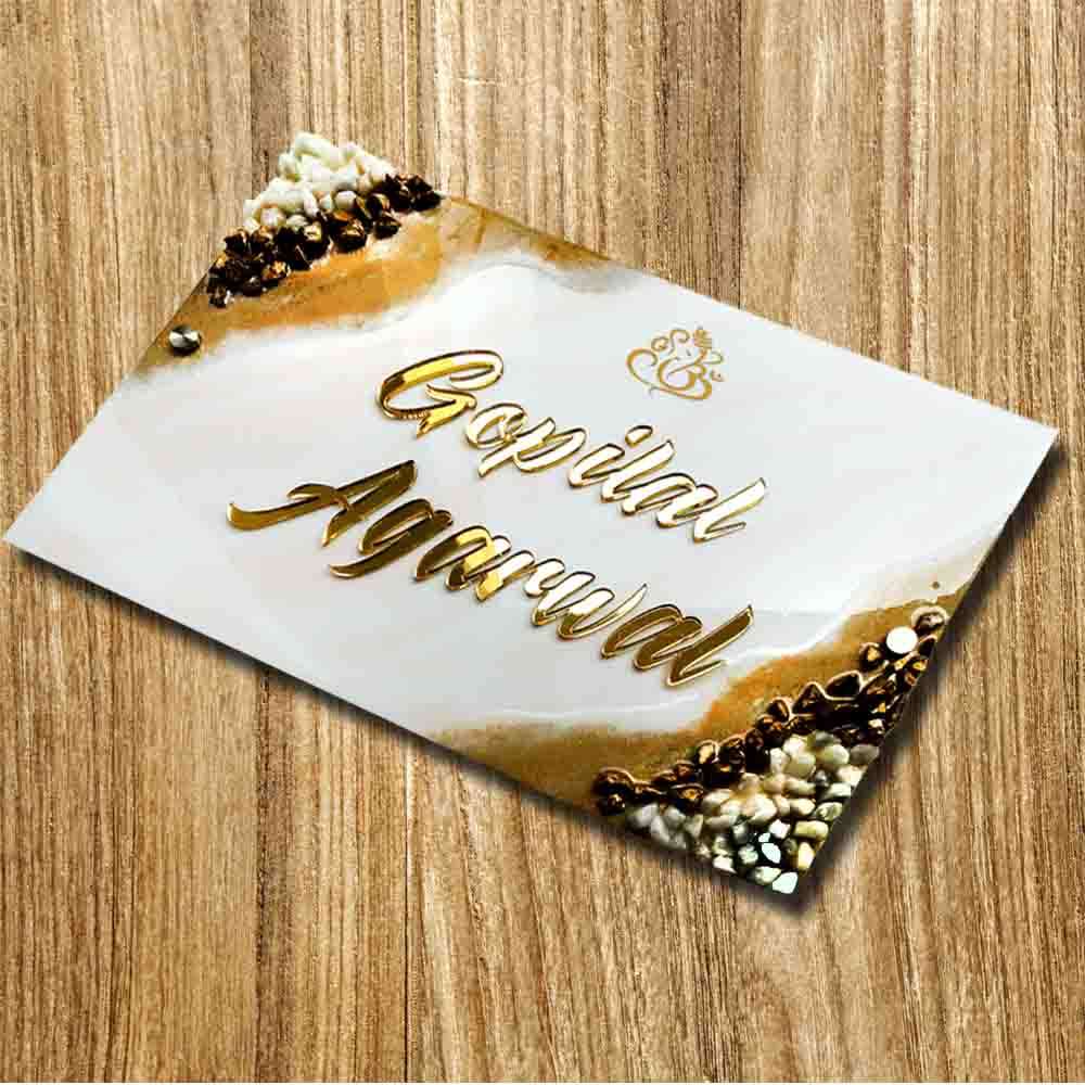 Personalized Handmade Ganesha Resin Name Plate