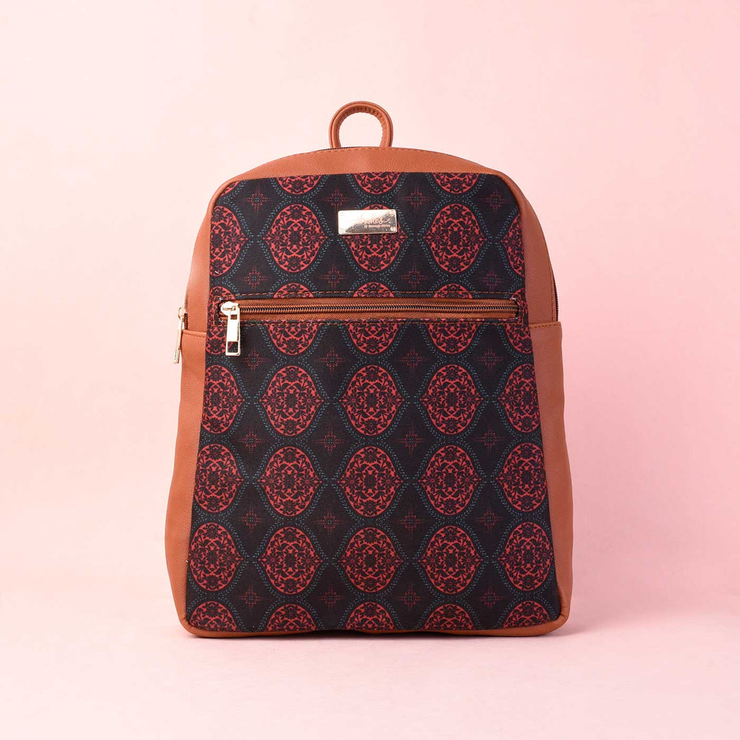 Regal Damask Vegan Leather Backpack