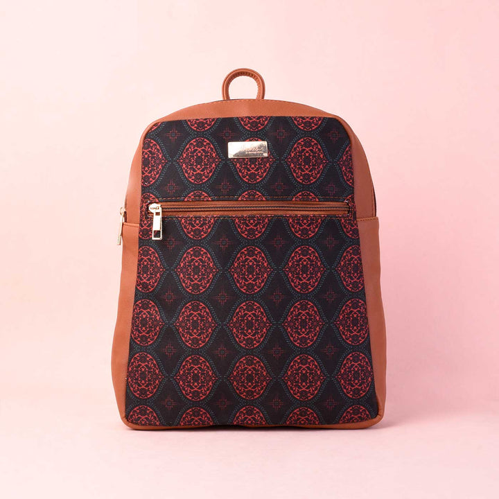 Regal Damask Vegan Leather Backpack