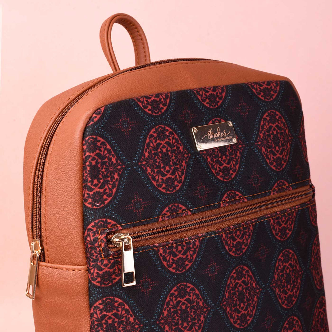 Regal Damask Vegan Leather Backpack