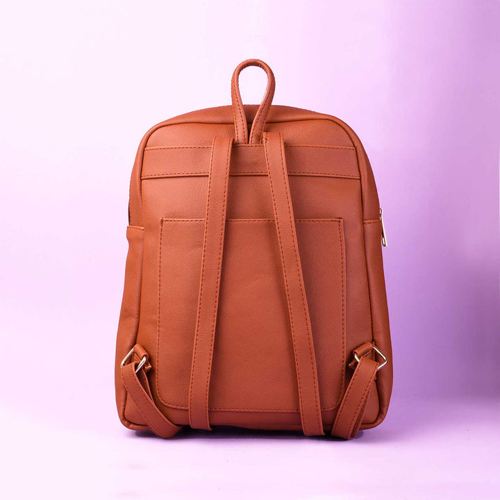 Lilac Leaves Vegan Leather Backpack