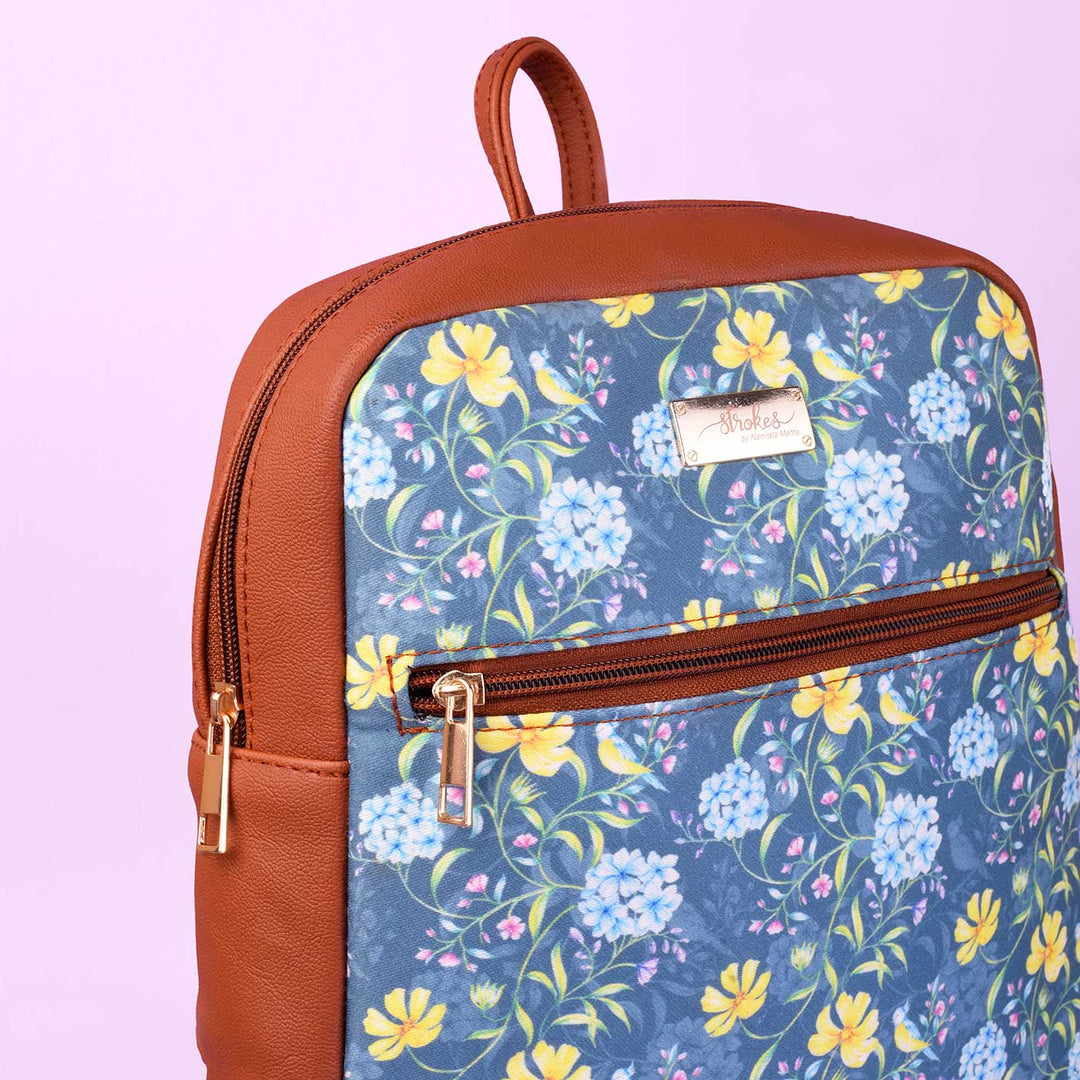 Vintage Blooms Vegan Leather Backpack