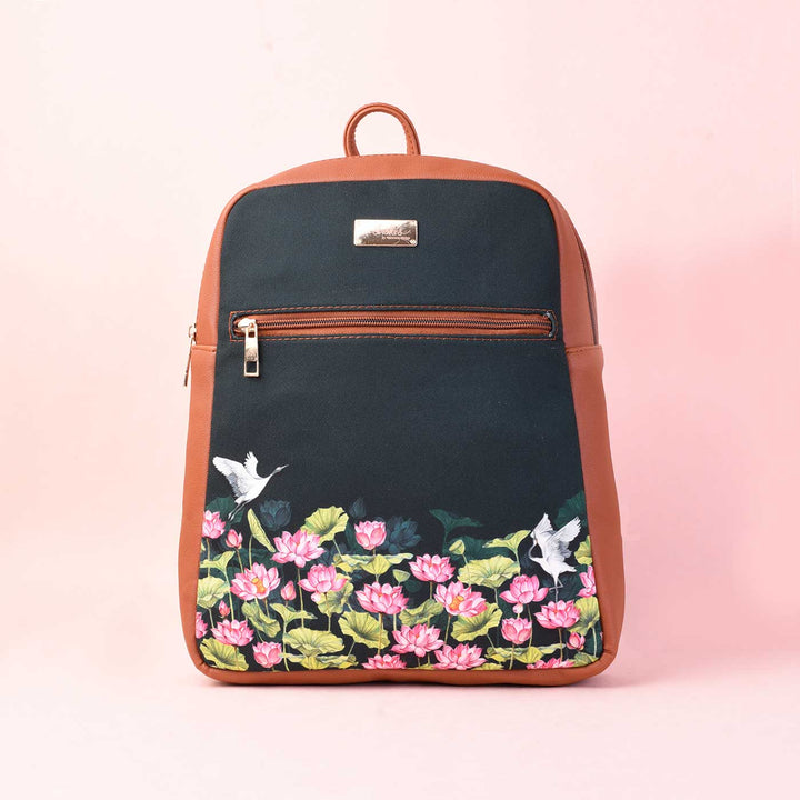 Lotus Field Vegan Leather Backpack