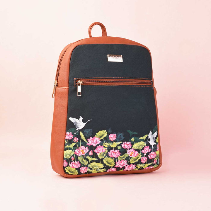 Lotus Field Vegan Leather Backpack