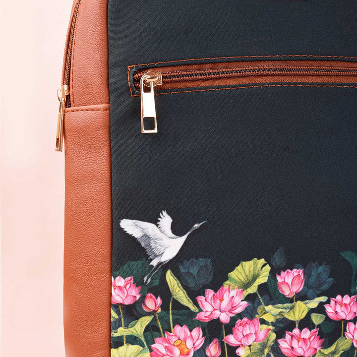 Lotus Field Vegan Leather Backpack