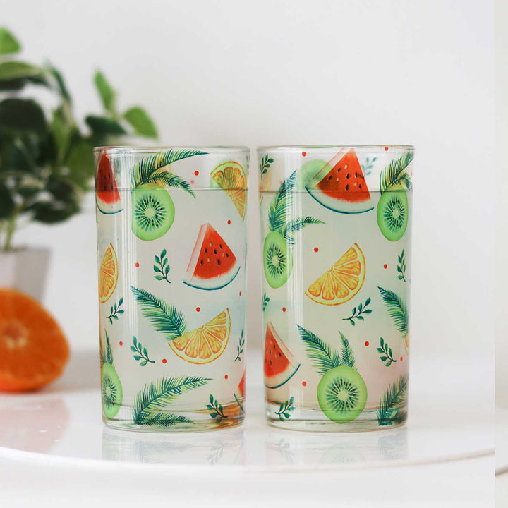 Delicate Printed Glass Tumblers I 250 ML