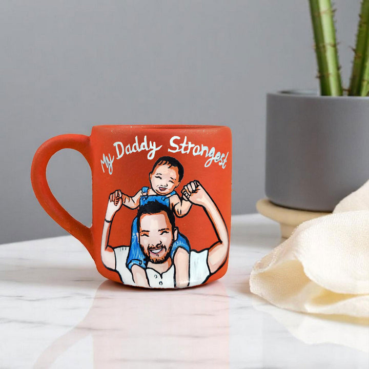 Photo Personalized Hand-Painted New Father Terracotta Mug