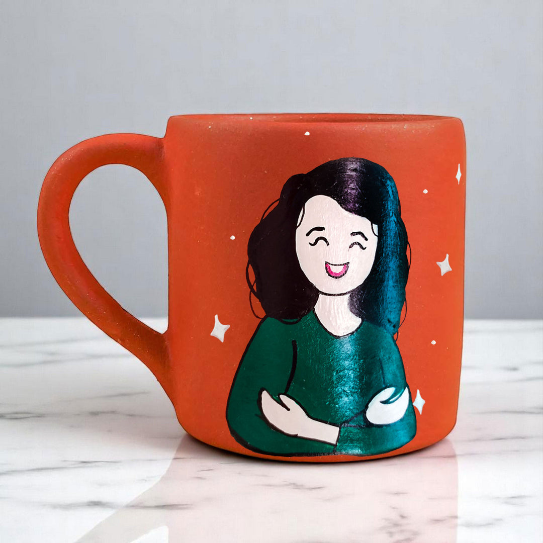 Photo Personalized Hand-Painted Single Person Terracotta Mug