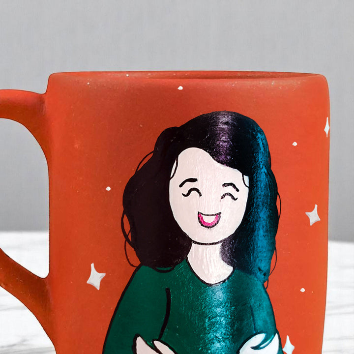 Photo Personalized Hand-Painted Single Person Terracotta Mug