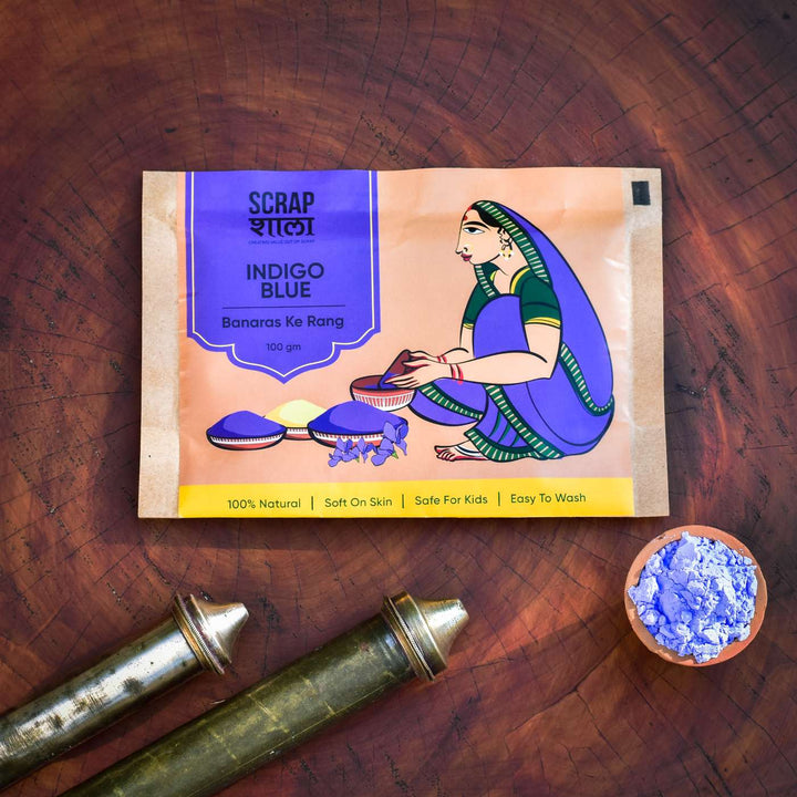 Handmade Skin-Friendly Organic Blue Gulaal / Holi Colours | Set Of 2