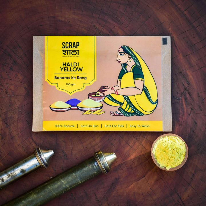 Handmade Skin-Friendly Organic Yellow Gulaal / Holi Colours | Set Of 2