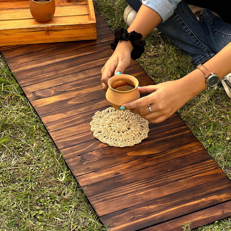Upcycled Foldable Pine Wood Runner Placemat