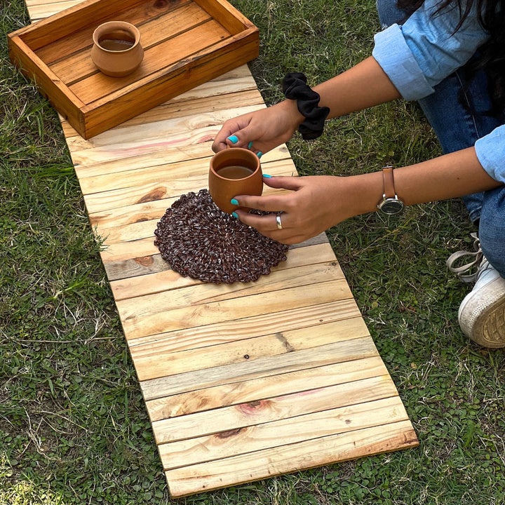 Upcycled Foldable Pine Wood Runner Placemat