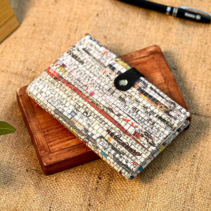 Upcycled Paper Handloom Reusable Compact Journal
