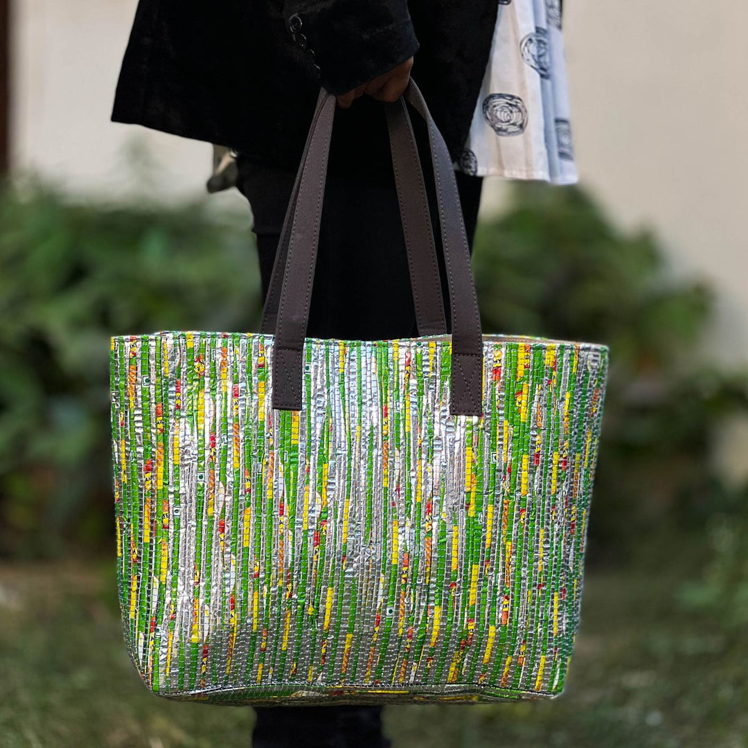 Upcycled Paper Handloom Tote Bag