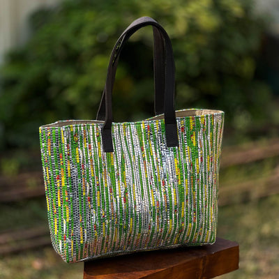 Upcycled Single-Use Plastic Handloom Tote Bag