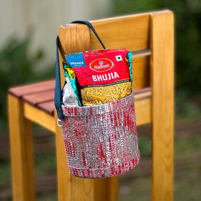 Upcycled Single-Use Plastic Handloom Multipurpose Basket