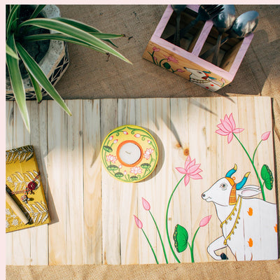 Upcycled Foldable Pine Wood Runner Placemat